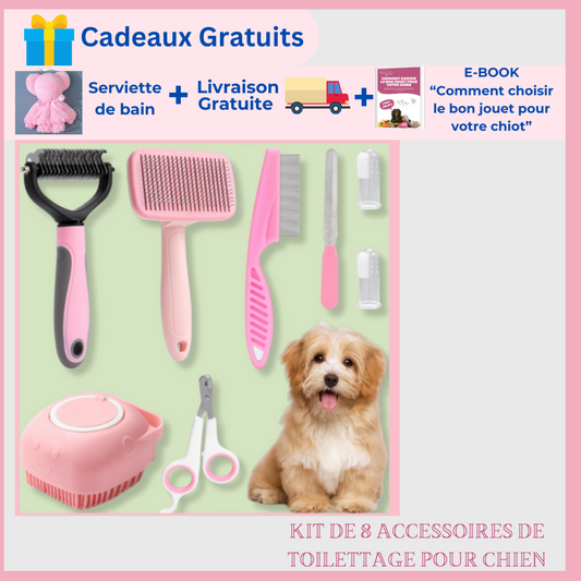 Huit-Pattes™- kit de soins avec (8 pièces) pour chiens